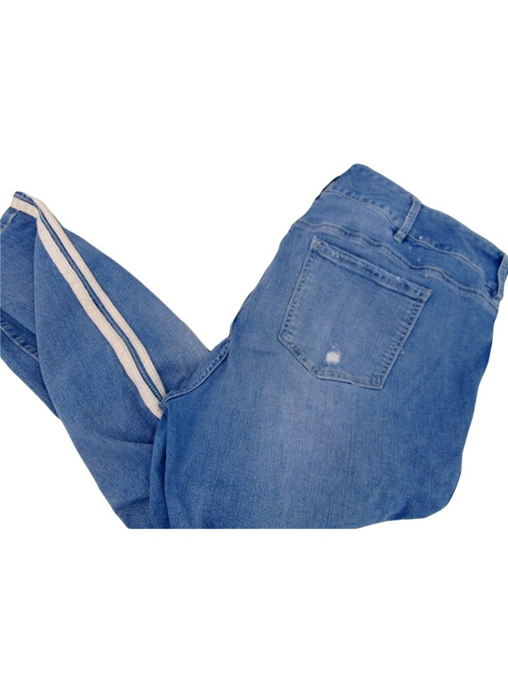 Torrid Premium Side Stripe Jegging Jeans 24 R Plus Regular Distressed Whiskering